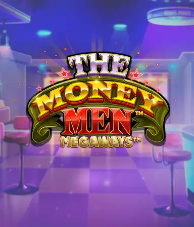 Изображение игрового автомата The Money Men Megaways от Pragmatic Play, демонстрирующее динамичный городской пейзаж с элементами хип-хоп культуры. В центре кадра расположены символы слота: золотые украшения, крутые автомобили и изображения, исполняющие рэп жесты, формирующие атмосферу настоящего хип-хоп приключения. Название слота The Money Men Megaways расположен в верхней части изображения, подчеркивая тематику и стиль слота.